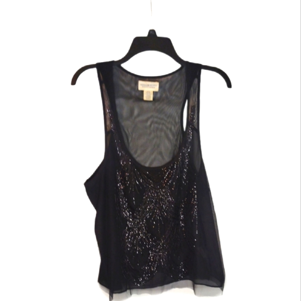 Denim & Supply Ralph Lauren Sequin & Mesh Black Tank top size XL